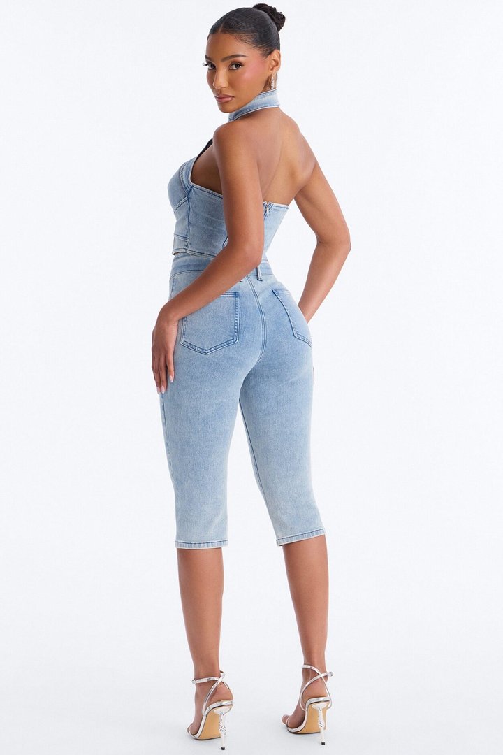 Let Me Adore You Capri Set - Light Wash