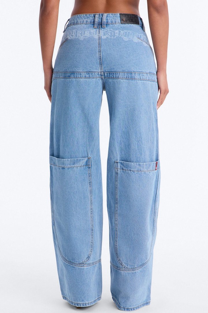 Southpole Printed Cargo Jeans - Light Wash