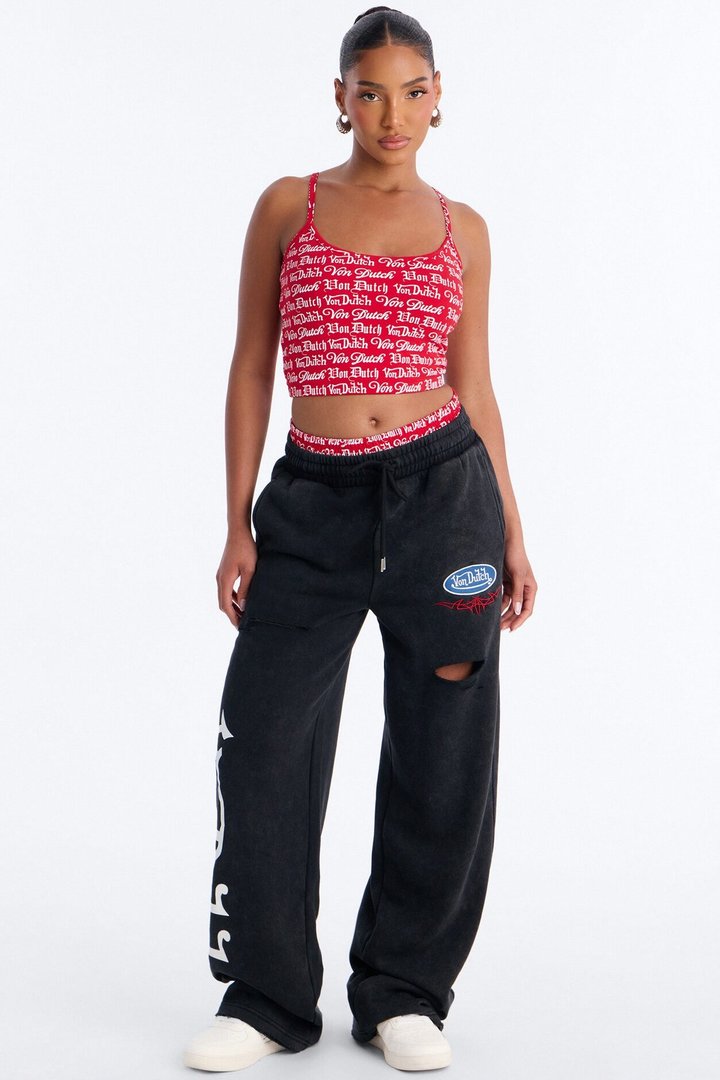 Von Dutch All Over Logo Micro Tank - Red
