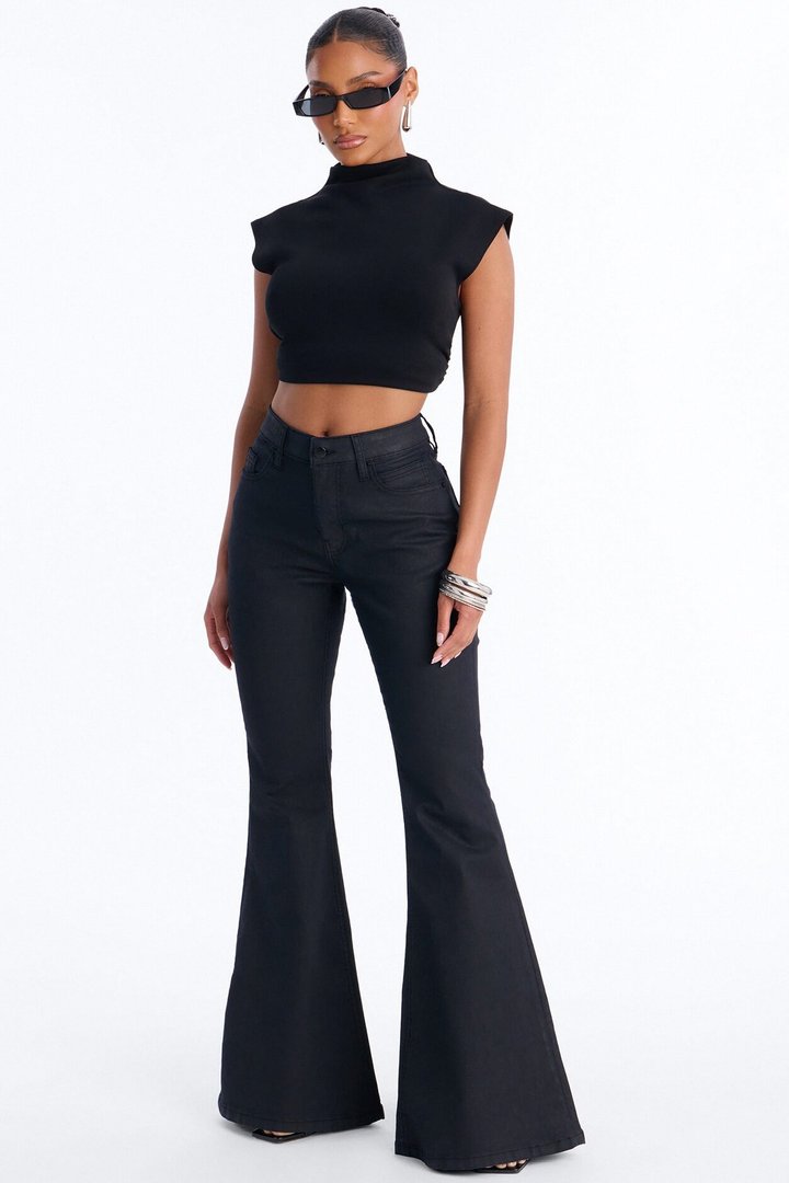 Trinity Mid Rise Flare Pant 33″ - Black Wash