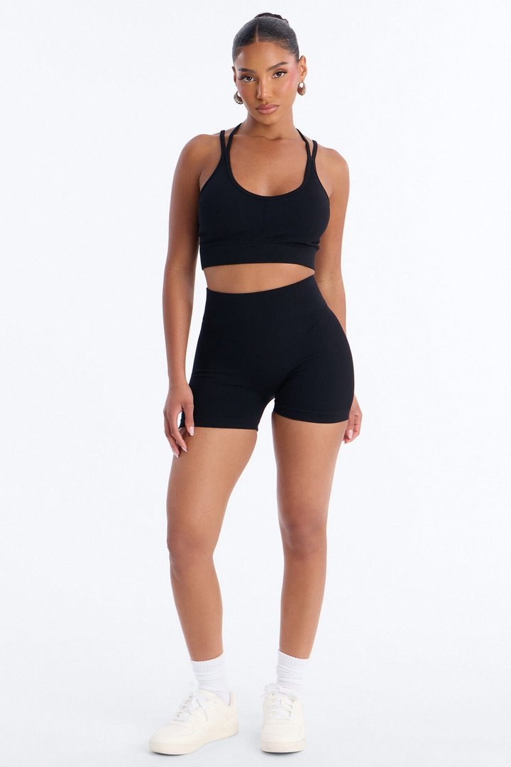 Tania Seamless Short Set - Black