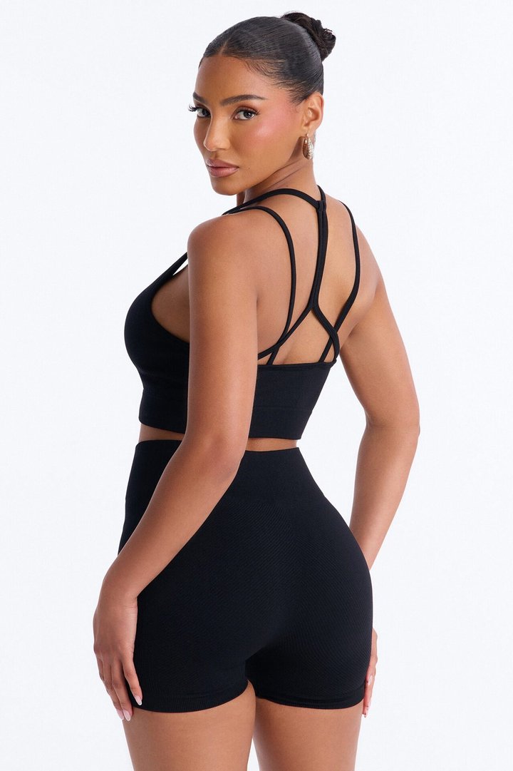 Tania Seamless Short Set - Black