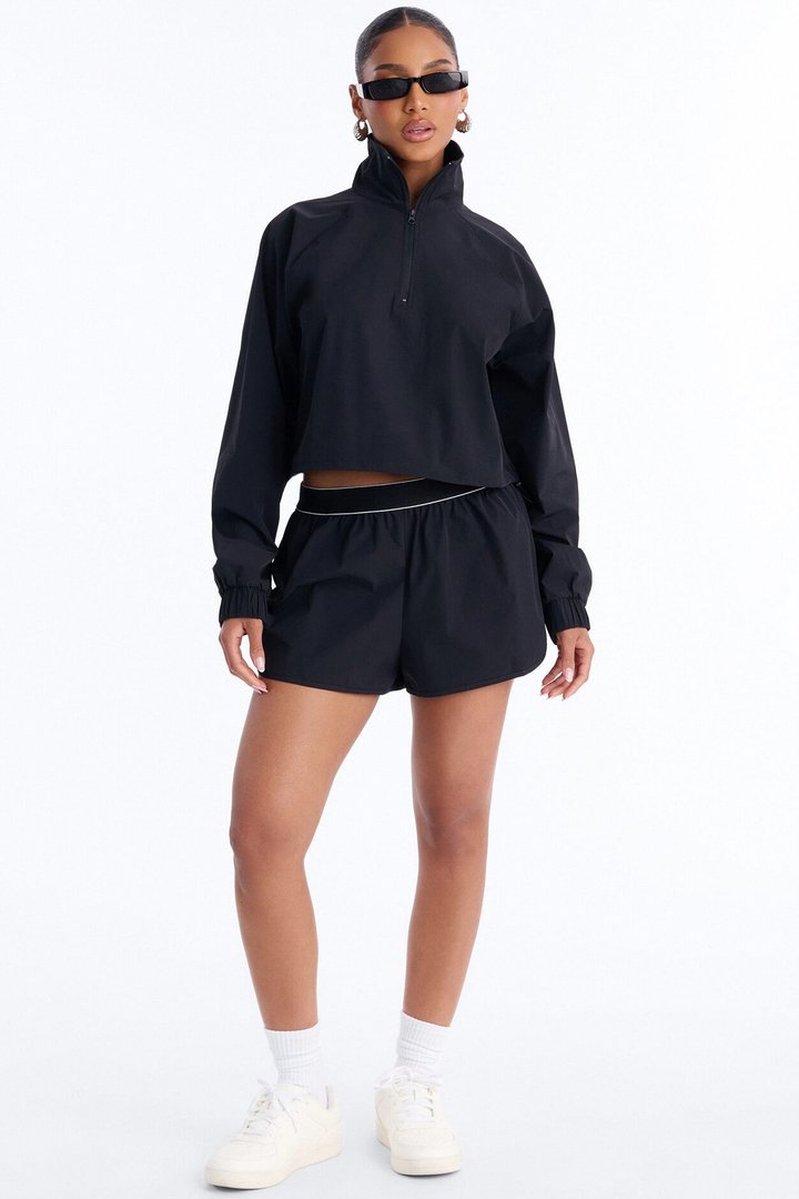 Alora Windbreaker Lounge Short - Black