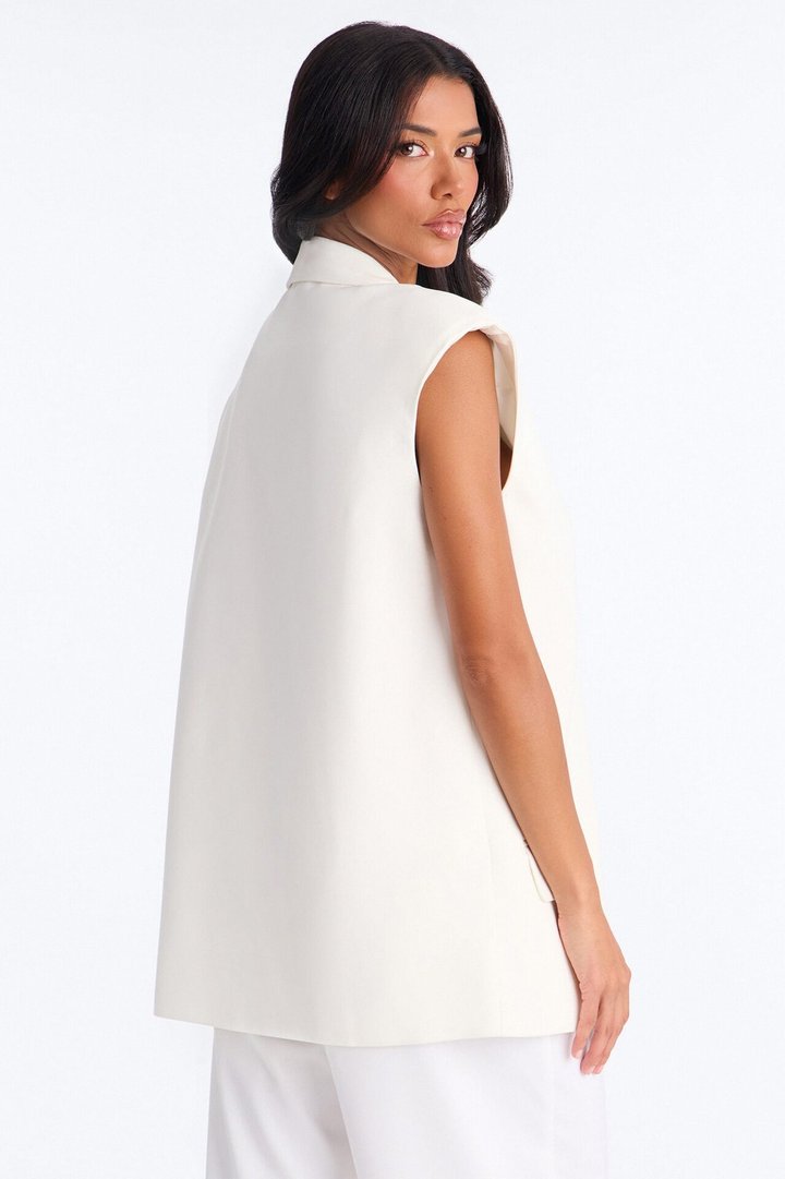 Instant Elevation Single Breasted Oversized Tailored Vest - Ivory