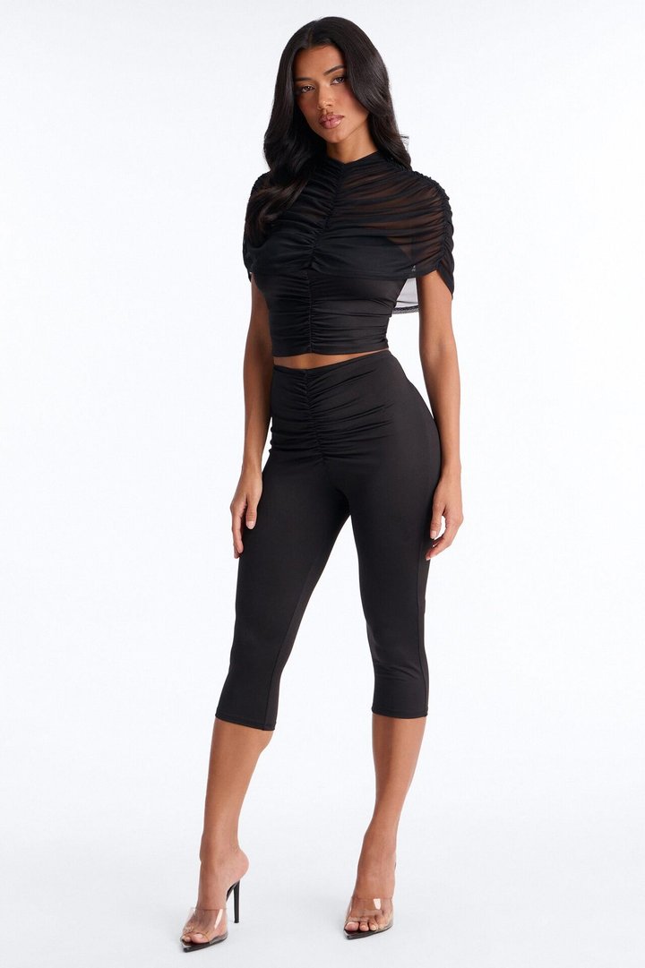 Margot Sheer Capri Set - Black