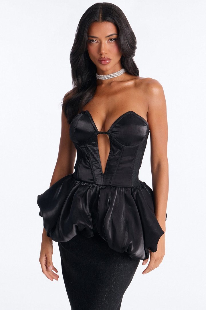 Camera Ready Bubble Bandage Gown - Black