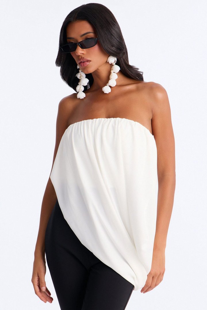 Briana Draped Skinny Leg Jumpsuit - Black/White