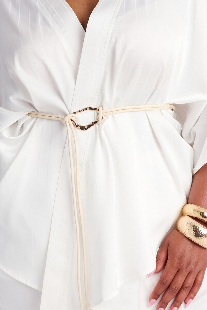 Draped In Elegance Satin 3 Piece Pant Set - Ivory