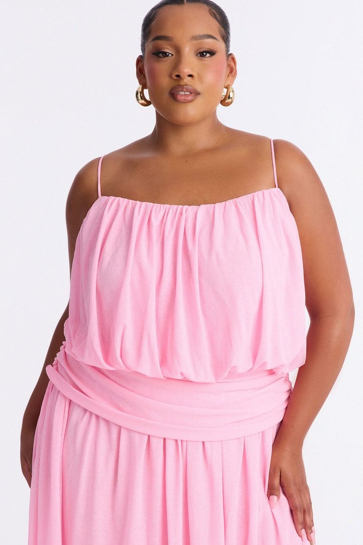 Quiet Confidence Flowy Maxi Dress - Bubblegum Pink