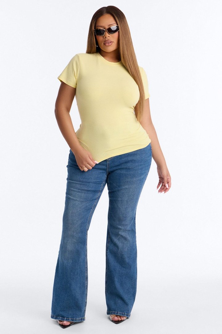 Camilla Classic Fit Crew Neck Tee - Butter Yellow
