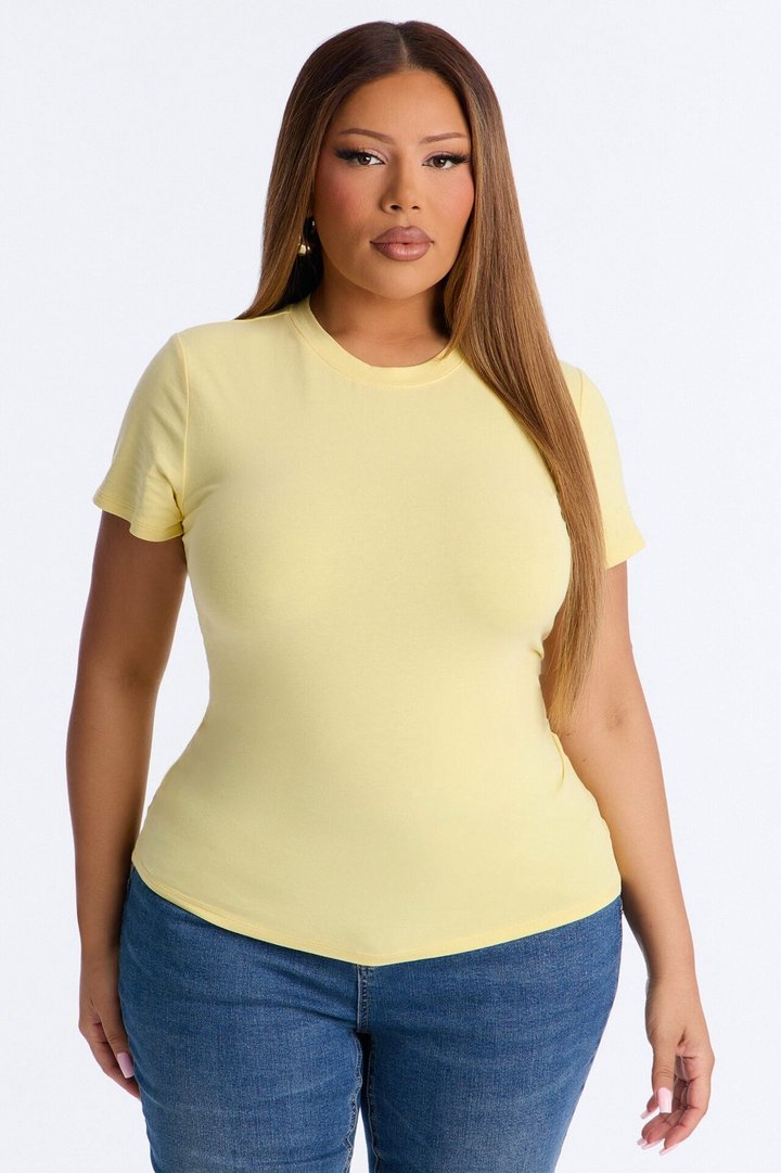 Camilla Classic Fit Crew Neck Tee - Butter Yellow