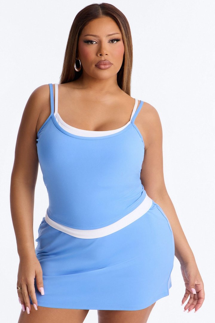 Claudia Mini Skirt Set - Blue