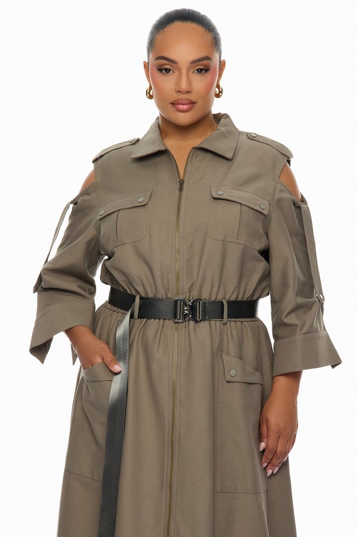 Morgan Cargo Maxi Dress - Olive
