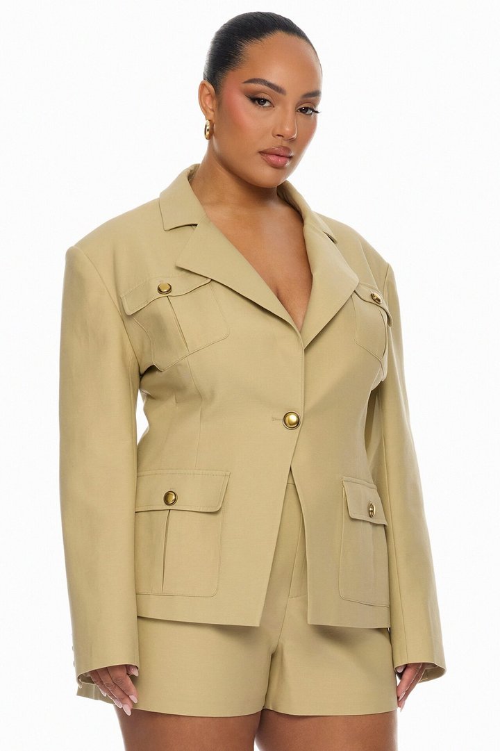 Morgan Cargo Blazer - Taupe