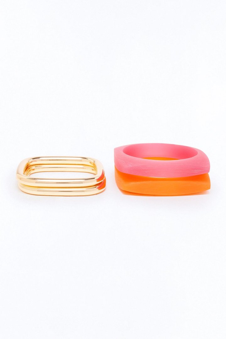 Good Vibrations 4 Piece Bracelet Set - Gold/Orange