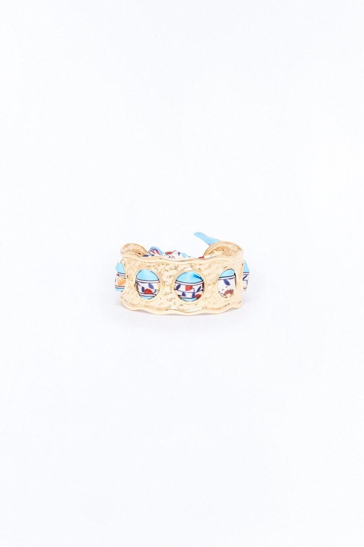 Capri Cuff Bracelet - Gold/Blue