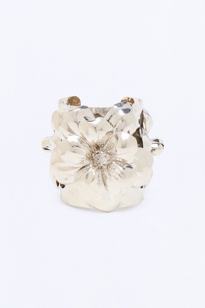 Fleur De Noche Cuff Bracelet - Silver