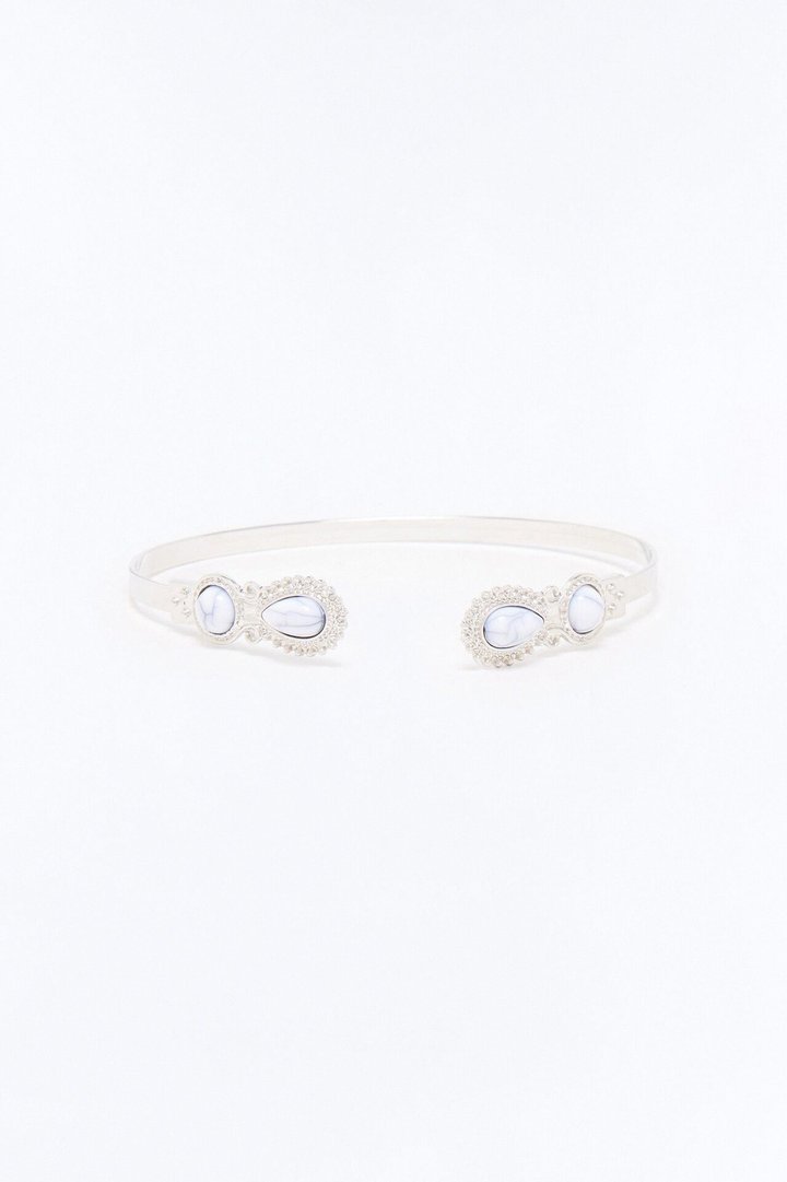 Frontier Stone Arm Cuff - White/Silver