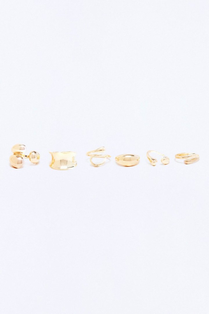 Everyone's Fav 6 Piece Ring Set - Gold