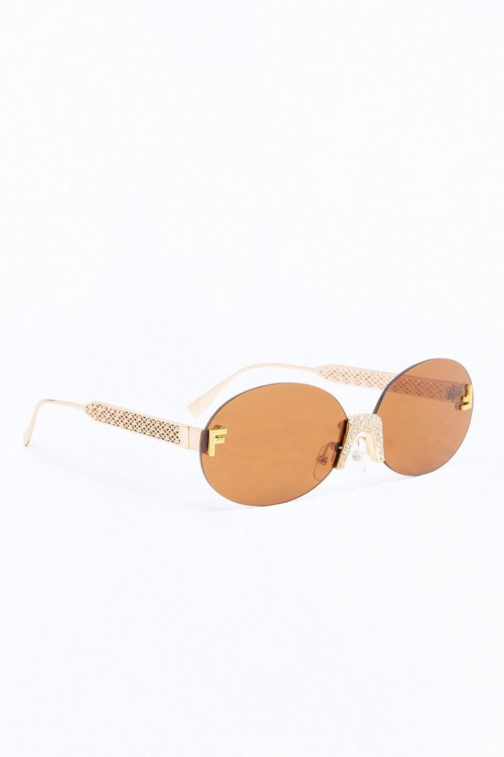 Aurora Crystal Sunglasses - Gold/Brown