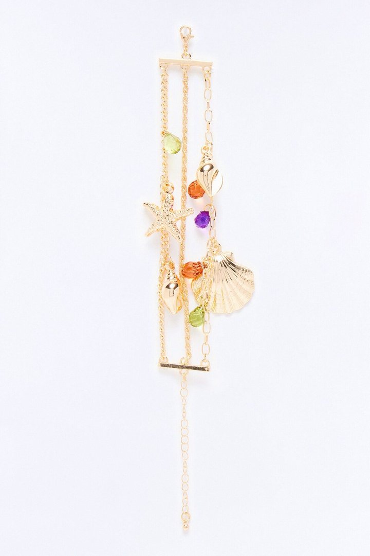 Down By The Beach Charm Anklet - Gold