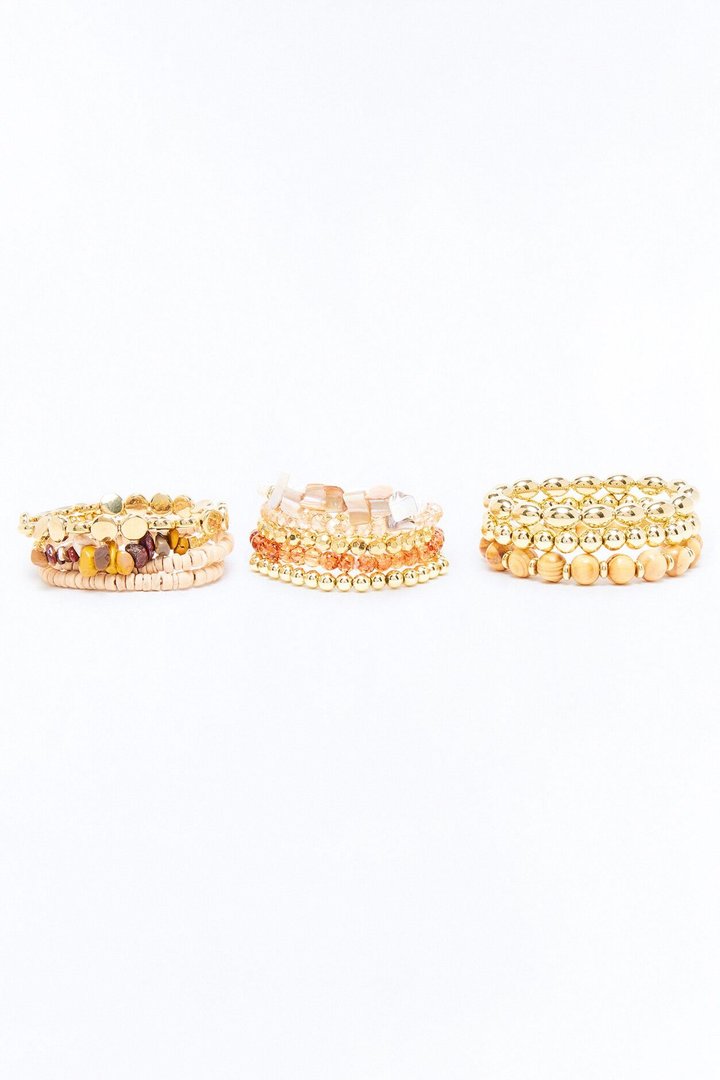 Blush Mirage 12 Piece Bracelet Set - Gold/combo