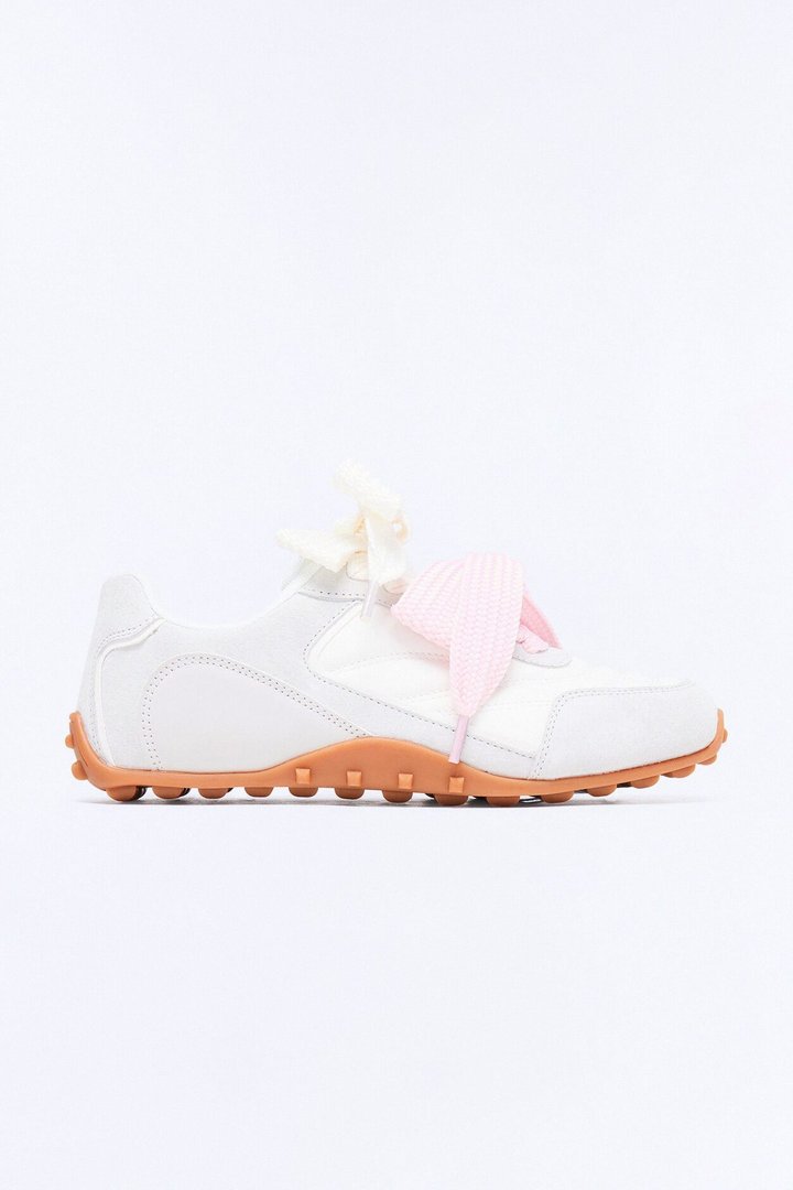 Aria Double Lace Up Sneakers - White