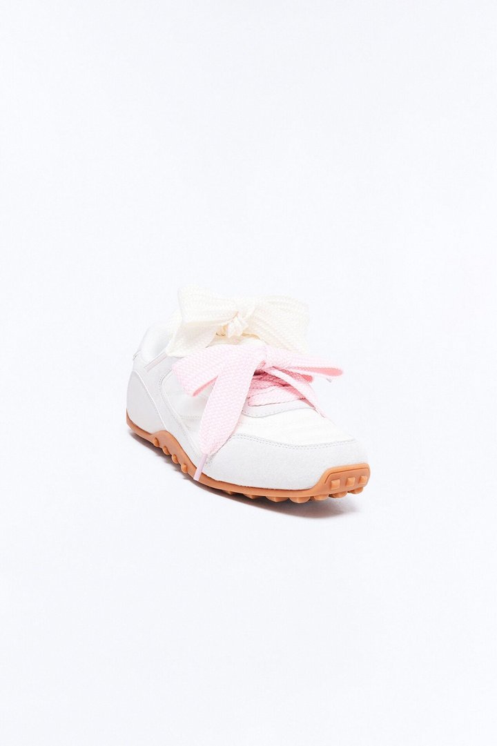 Aria Double Lace Up Sneakers - White