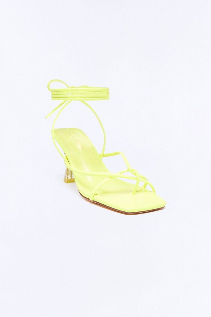 Dodie Wrap Up Heels - Yellow
