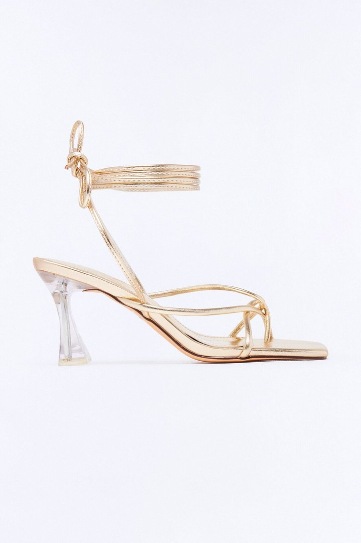Dodie Wrap Up Heels - Gold