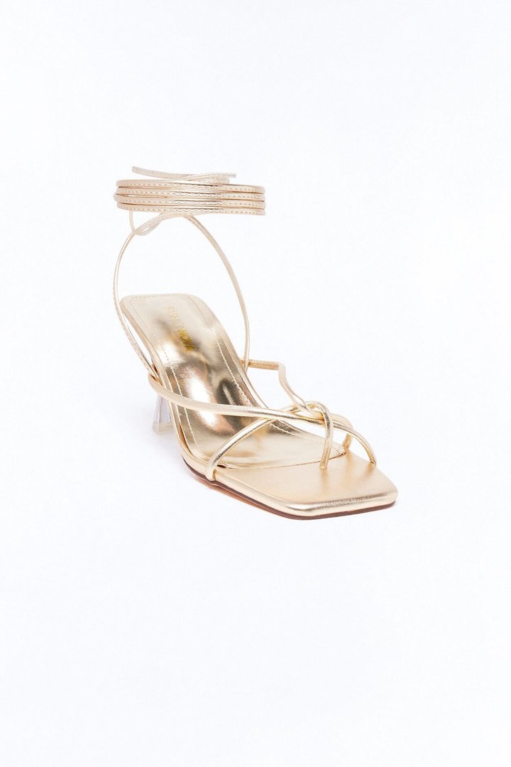 Dodie Wrap Up Heels - Gold