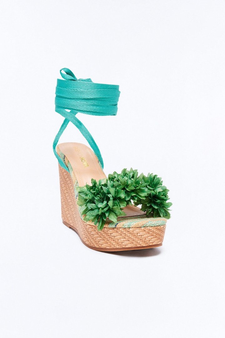Lomie Flower Wrap Up Wedges - Green