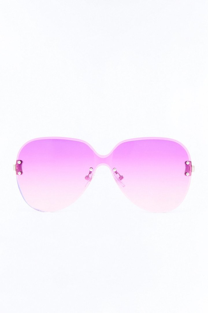 Hot Heart Breaker Sunglasses - Silver/Purple