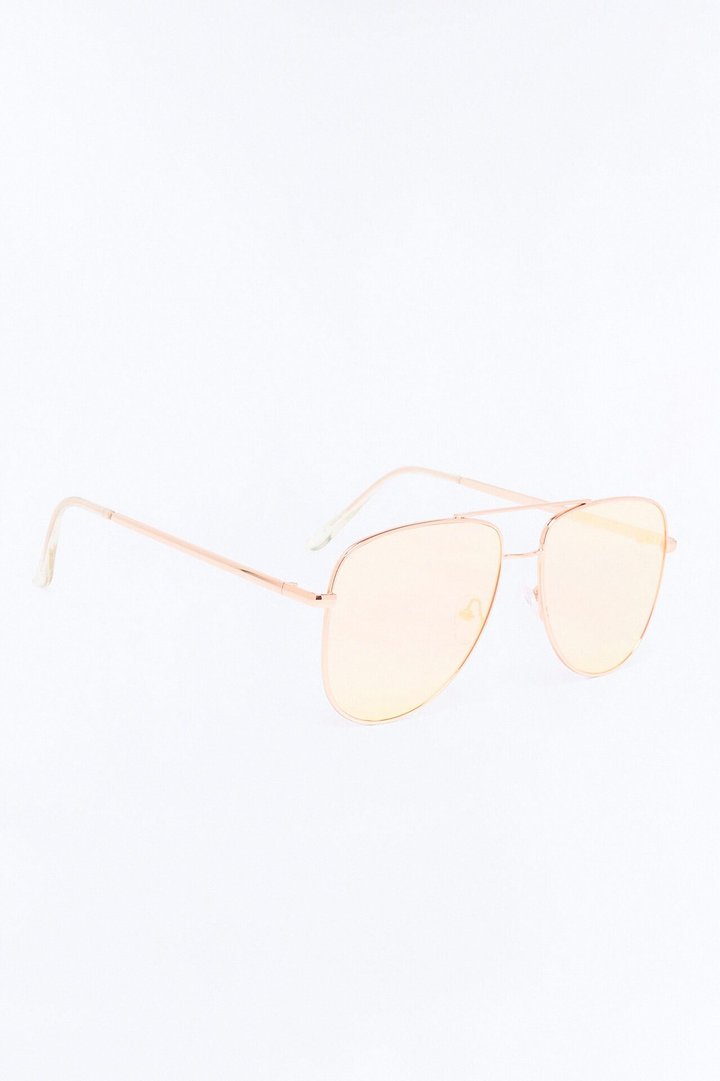 Maverick Aviator Sunglasses - Rose Gold