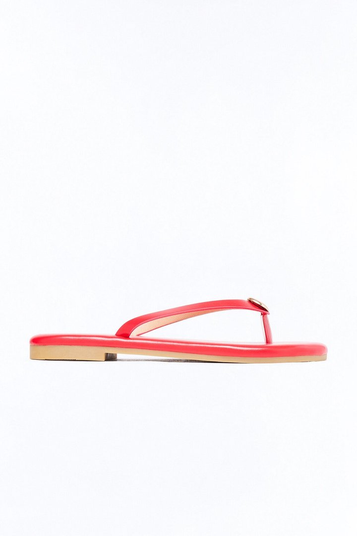 Kacee Stud Flip Flops - Red
