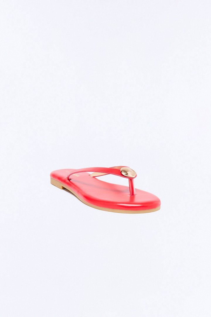 Kacee Stud Flip Flops - Red