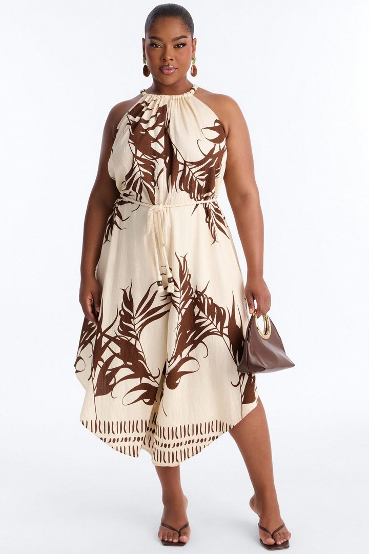 Island Hours Beaded Jumpsuit - Brown