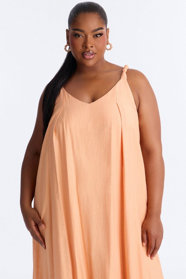 Belia Linen Maxi Dress - Orange