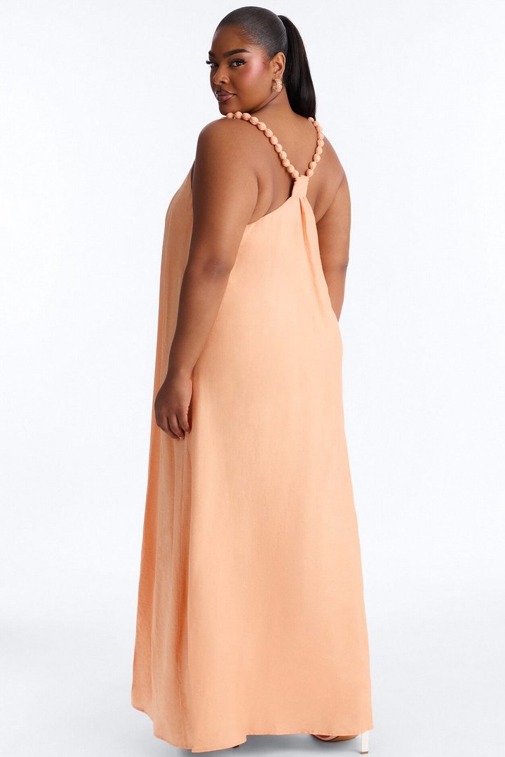 Belia Linen Maxi Dress - Orange