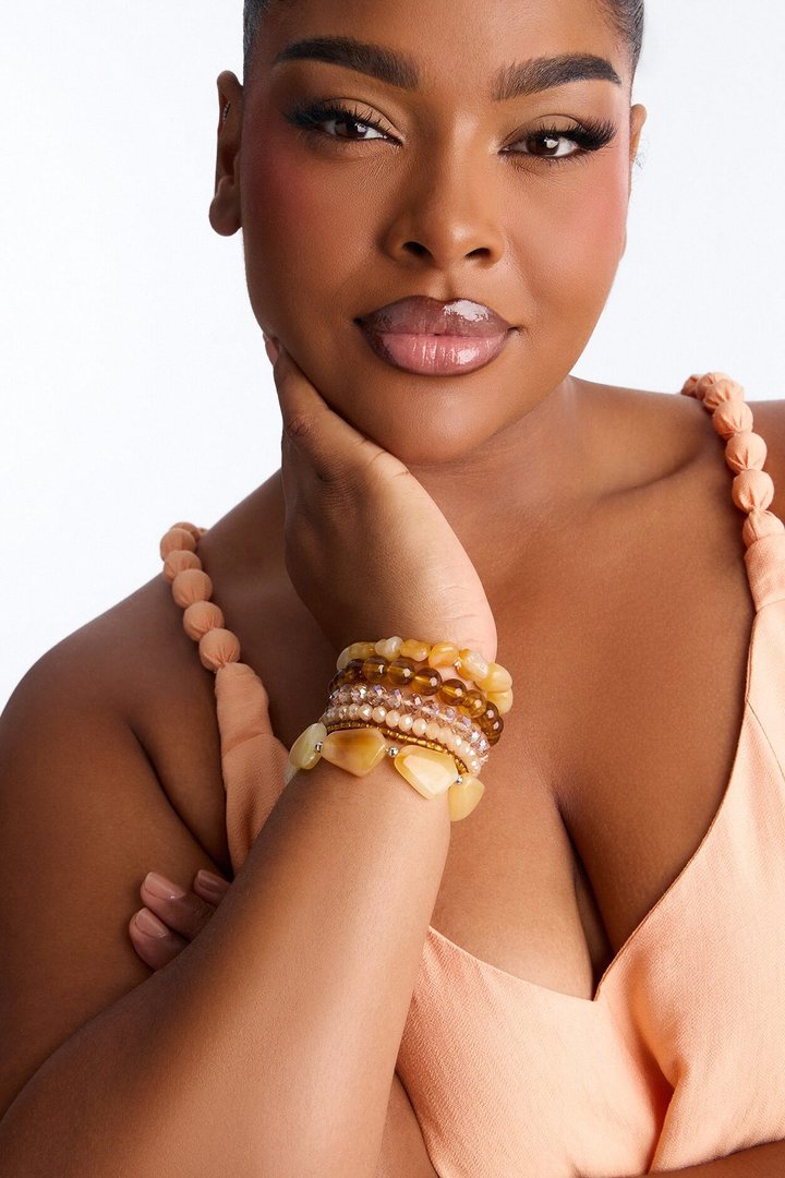 Mai Tai 6 Piece Multi Bracelet Set - Nude/combo