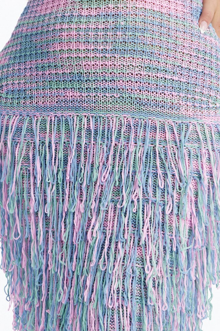 Catalina Marled Crochet Maxi Dress - Sage/combo