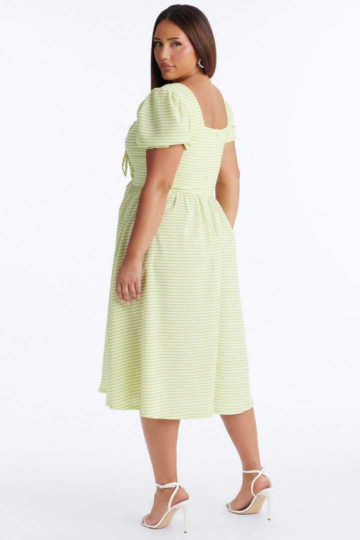 Cecelia Striped Midi Dress - Green/combo