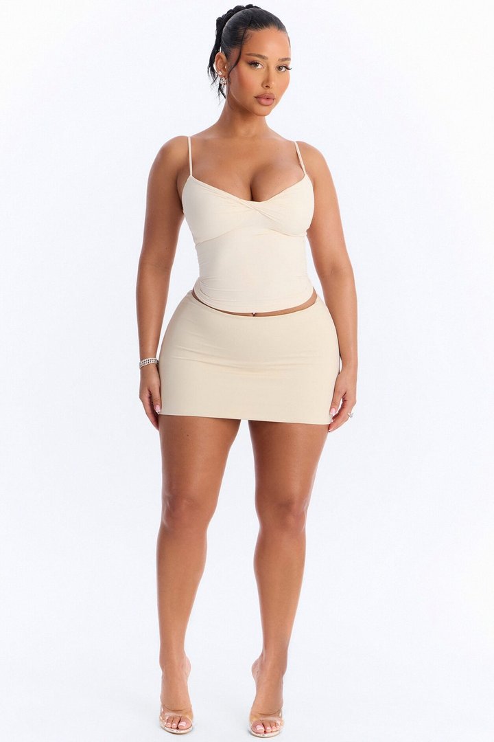 Second Skin Double Lined Twist Cami - Bone