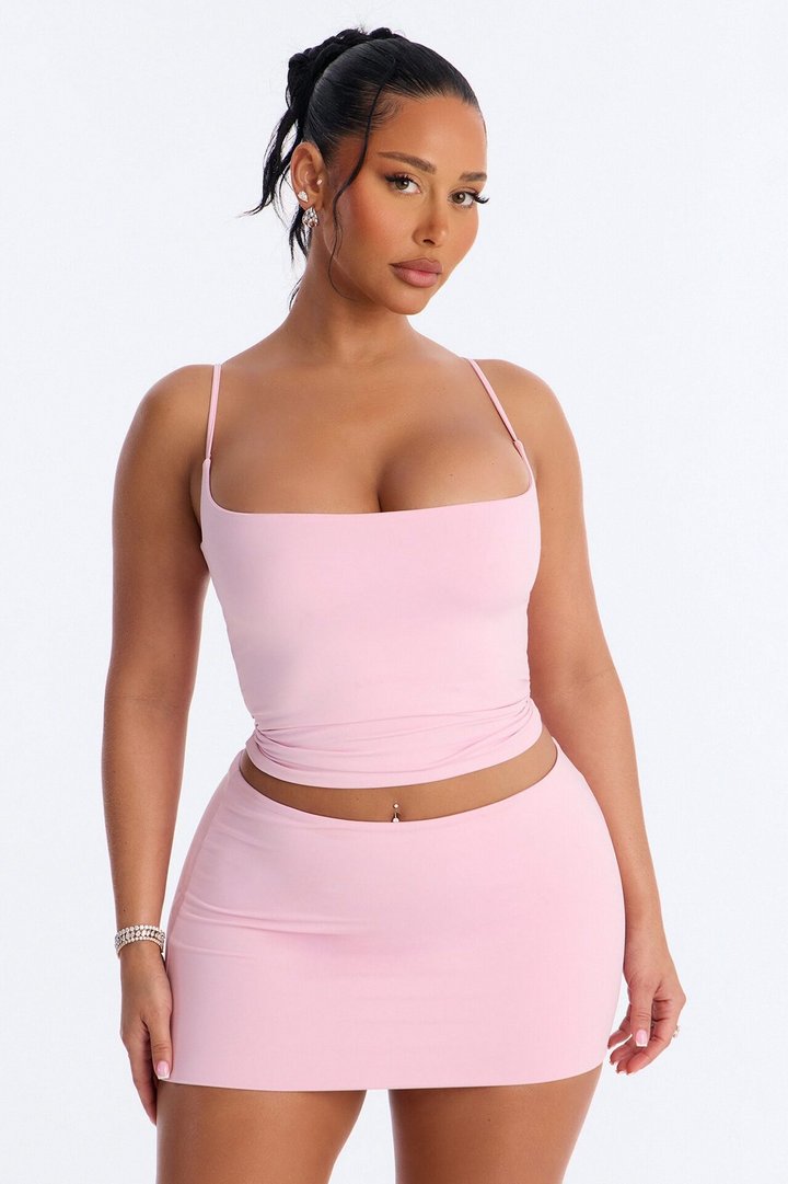 Contour Double Lined Cami Top - Light Pink