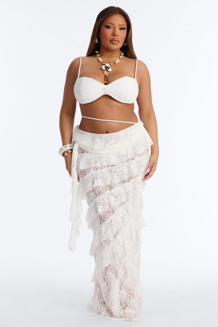 Still Daydreaming Bikini And Coverup Maxi Skirt - White