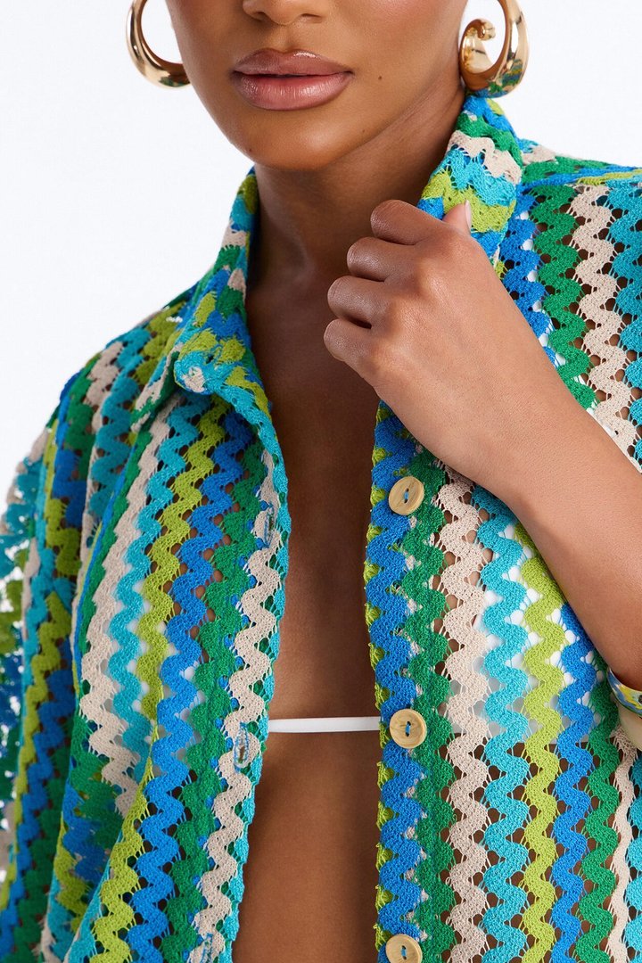 Marimar Crochet Short Set - Green/combo
