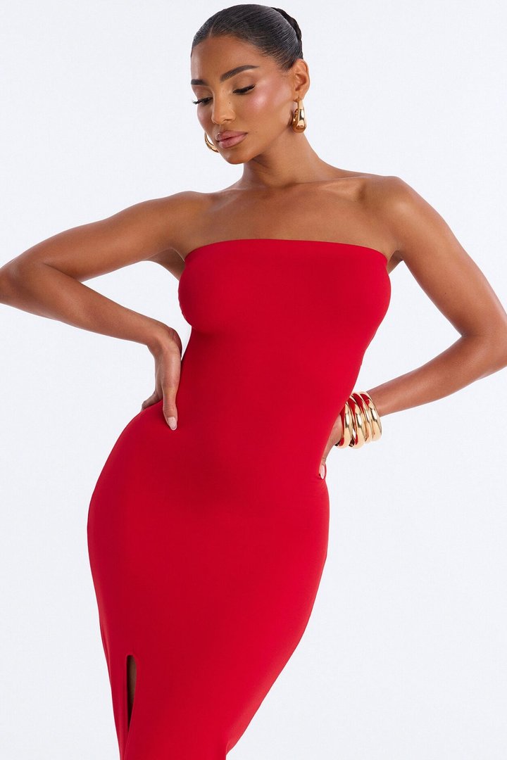 Larissa Strapless Maxi Dress - Red