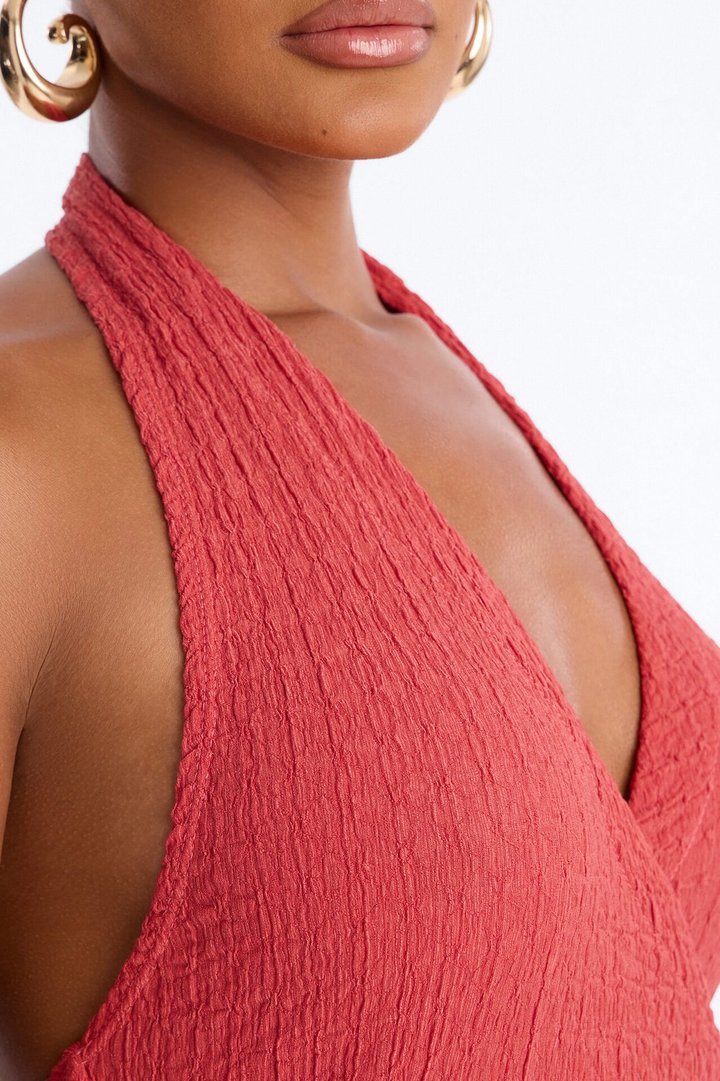 Alinna Halter Maxi Dress - Marsala