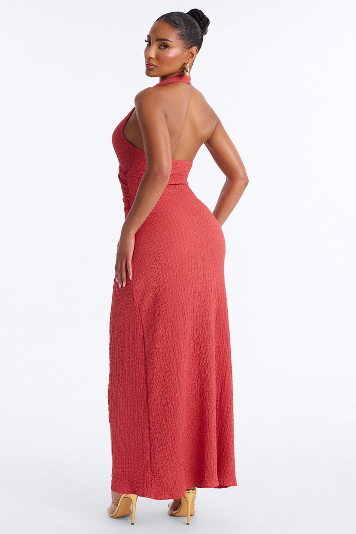 Alinna Halter Maxi Dress - Marsala
