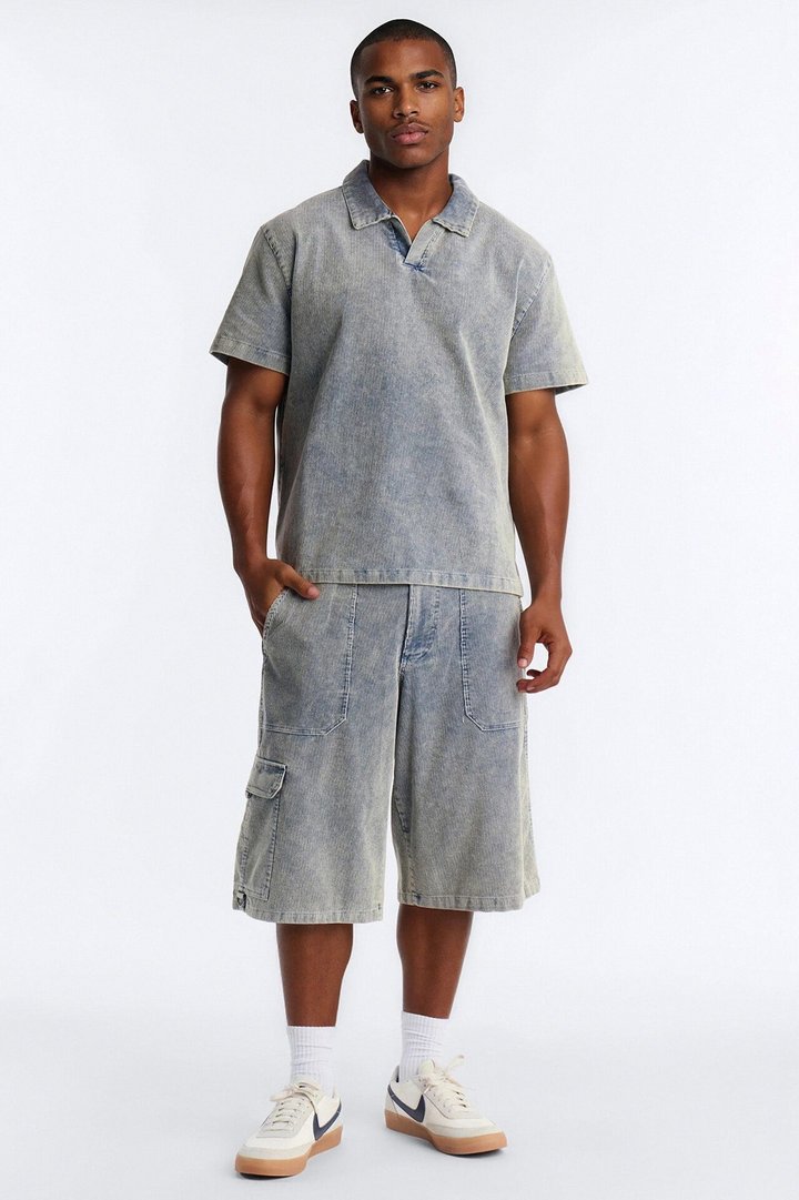 Ohio Corduroy Baggy Short - Blue